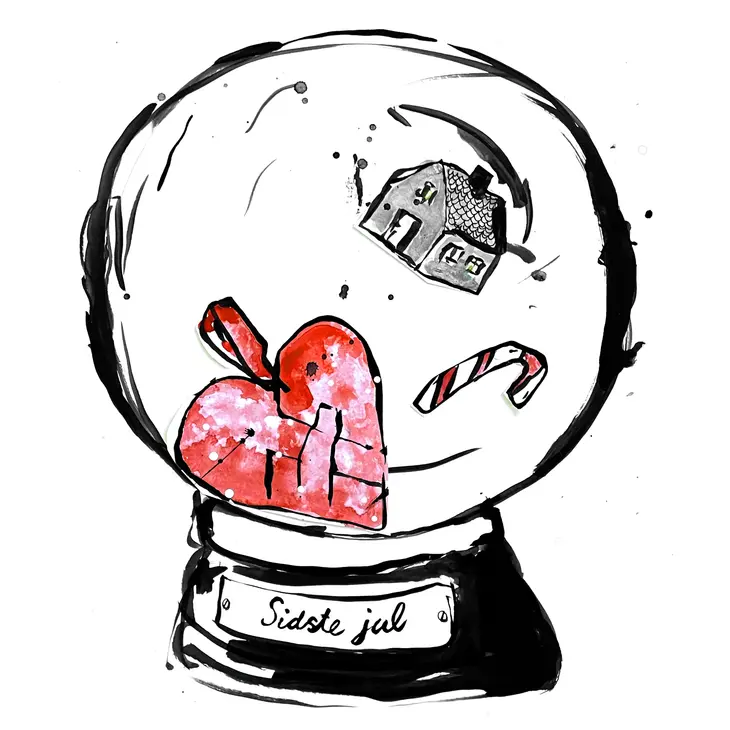 Billedkunstneren Mie Hørlyck Mogensen har skabt coveret til 'Sidste jul', som indeholder otte numre. Billedkunstneren Mie Hørlyck Mogensen har skabt coveret til 'Sidste jul'.
